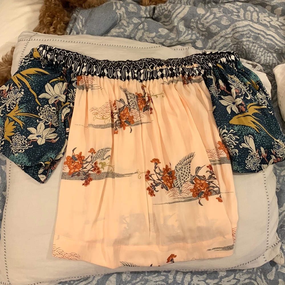 Free people soft the shoulder silk top
